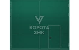 Распашные промышленные ворота с калиткой 3000×4500 ЗМК-4891