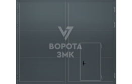 Ворота утепленные распашные для паркинга 5000×3500 ЗМК-9623