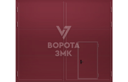 Противопожарные ворота EI-30 3000×4500 с калиткой ЗМК-4883